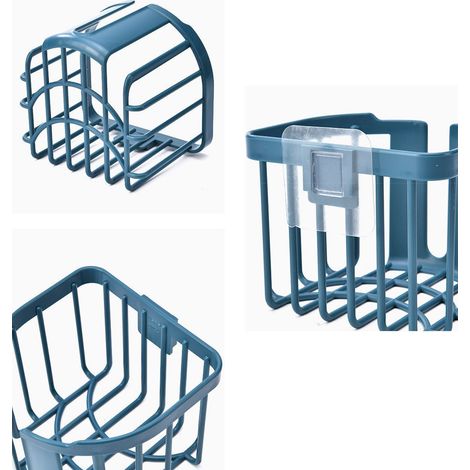 Toilettenpapierhalter ohne Bohren, blaue Wandbox für Taschentücher, Badezimmeraufbewahrung, Handtuchspender (1/3)