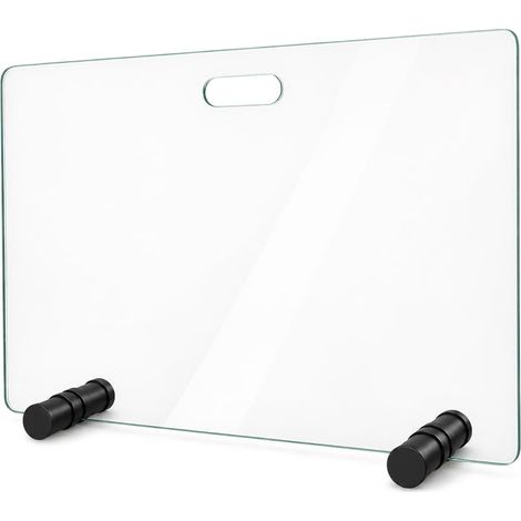 Klarglas Funkenschutzscheibe für Kamin 8mm ESG-Sicherheitsglas mit Standfüßen (1/5)
