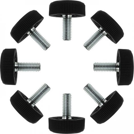 Lot de 8 pieds de meubles réglables, M8 x 18 x 30 mm, hauteur réglable, protection des sols (1/5)
