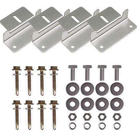Renogy Solar Panel 4 Pack of Z Brackets for Mounting Solar Panel Roof Mount Z Bracket with Nuts and Bolts for RV, Boat, Roof, Wall and Other Off-Gird Roof Installation (1/2)