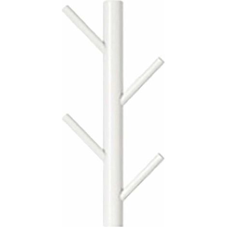 Wooden wall-mounted coat rack - Tree branch design - Modern - Vertical wall mounting - Decorative wooden hooks - White - LIAIKI
