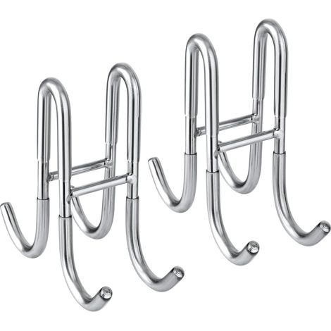 Lot de 2 crochets pour porte de douche en verre, en acier inoxydable 304, double face, sans perçage, pour salle de bain,argenté