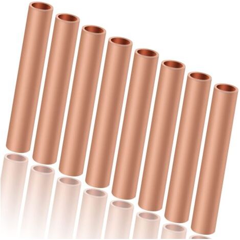 Tube en cuivre pur creux 50 × 8 mm – Paroi intérieure épaissie – Bonne conductivité pour raccordement câbles – Lot de 8 pièces