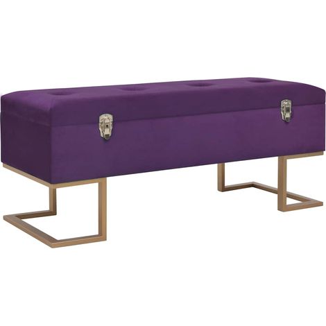 Bank mit Staufach 105 cm Lila Samt vidaXL