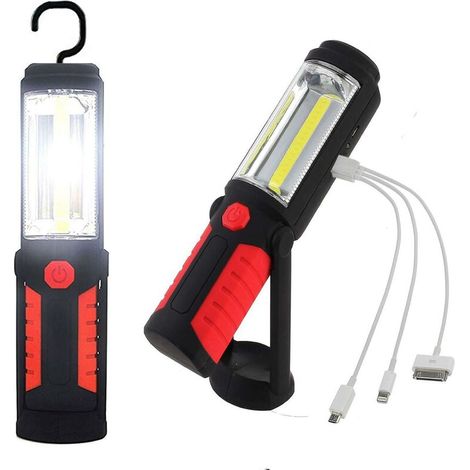 Lampe de travail rechargeable USB, éclairage d'entretien, éclairage extérieur, lampe de poche portable (1/5)