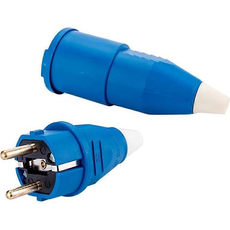 Connecteur électronique étanche IP54 à 2 broches mâle et femelle, recâblable, prise UE - Fiche mâle et prise femelle