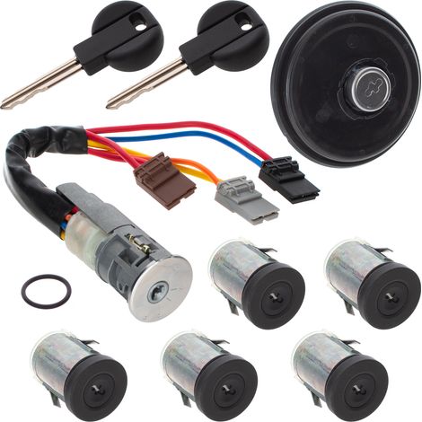 Interruptor de encendido completo Peugeot Expert + 5 insertos de cerradura + tapón de combustible KPL