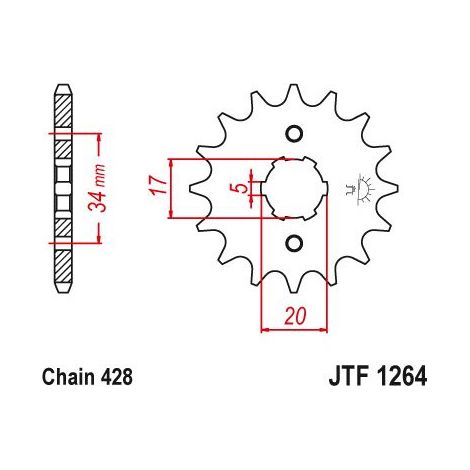 Pignon de sortie de boite Sifam pour Moto Kymco 125 Quannon Kr