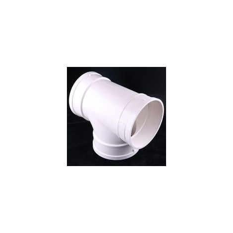 Ø110mm Connecteur de Conduit Répartiteur 3 Voies (90 Degrés) xd - Connecteur de Conduit Rond - Ventilateur d'Extraction - Té de Ventilation pour Sécheuse - Ø11cm Plastique ABS Blanc. (1/5)