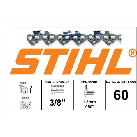 Chaîne tronçonneuse STIHL 36500000060 Pas : 3/8' Jauge : 1.3 Maillons : 60