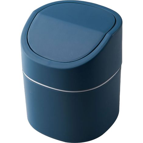 Poubelle Mini - Couvercle Pression - Pour Bureau Table Cuisine Salle De Bain - 1 Unité (1/5)