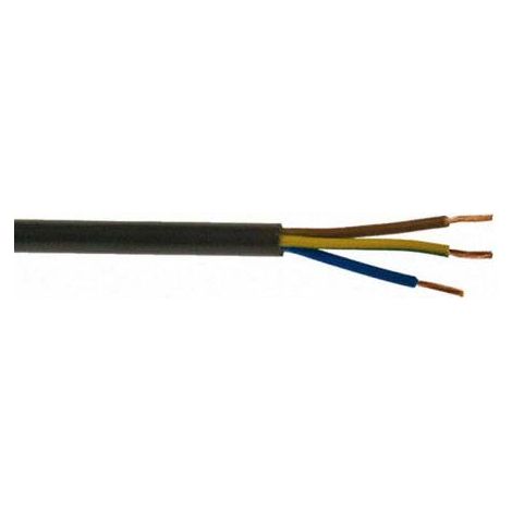 Câble d'alimentation RS PRO 3G1,5 mm², gaine PVC Noir, 100m ( Prix pour Bobine de 100 Mètres )