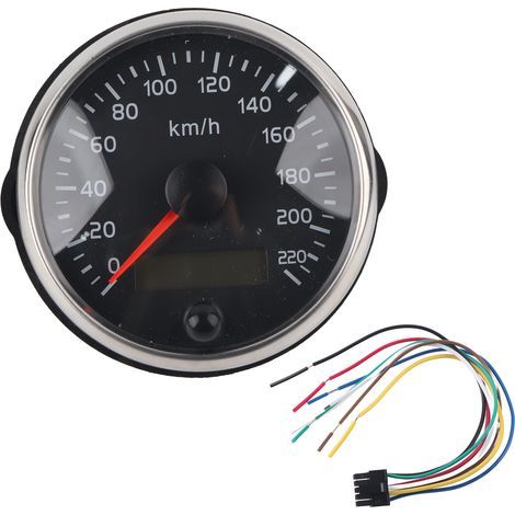 85mm Adjustable LCD Speedometer 220KM/H - Universal 12V/24V for Car, Truck, Boat, Motor (1/5)
