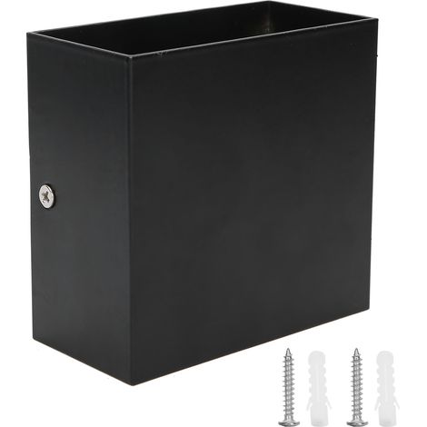 Applique murale LED moderne - Éclairage COB IP65 pour corridor, escalier, intérieur/extérieur (couleur noire) - 1 lampe avec kit d'installation
