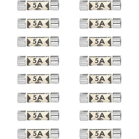 16Pcs Fusibles, 5A Cartouche Fusible, 25 X 6.3mm Céramique Tube Fusibles, 240V Ménage Secteur Fiche Fusible (1/2)