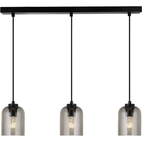 HOME DELUXE Hängeleuchte aus Glas SELINA - Rauchgrau Hängeleuchte, Pendelleuchte, Rauchglas Leuchte Hängeleuchte, Pendelleuchte, Rauchglas Leuchte