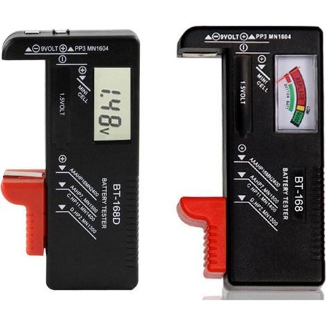 2er-Pack digitaler Batterietester, Spannungsprüfer und Ladezustandsprüfer, Kombination für AA, AAA, CD, 9 V, 1,5 V Knopfzellenbatterien (1/4)