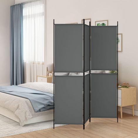 Paravent Cloison de séparation 3 panneaux - Séparateur de Jardin Anthracite 150x180 cm Tissu BV563405 - BonneVie (1/5)