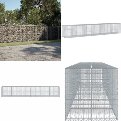 vidaXL Panier gabion avec couvercle 600x100x100 cm fer galvanisé (1/5)