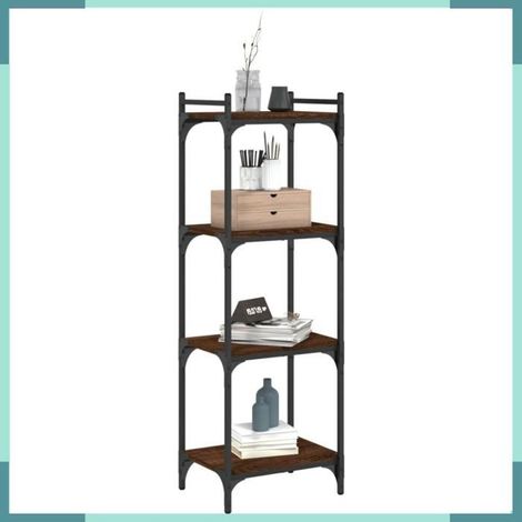 Bibliothèque - 837636 - 4 niveaux - chêne marron - 40 x 30 x 120 cm (1/5)