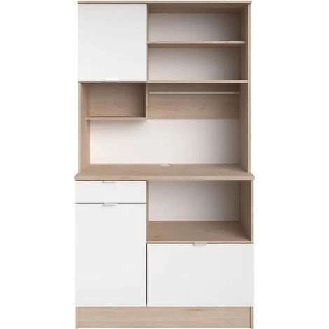 Parisot BECOOL Küchenbuffet Eiche und Weiß 100,2 cm