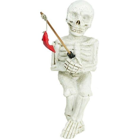 Figurine de squelette de pêcheur amusante, modèle de statue miniature pour paysage (1/5)