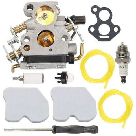 Vergaser-Reparatursatz für Husqvarna 235, 236E, 240E Kettensägen Zama C1T-W33, CS2234, GZ380, inklusive Dichtungen, Zündkerzen, Kraftstoffleitungen und weiterem Zubehör. (1/5)