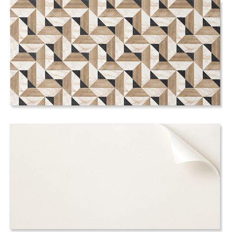 Azulejos decorativos con gr谩ficos, autoadhesivos, con estampado geom茅trico de tri谩ngulos, 10x40x20 cm