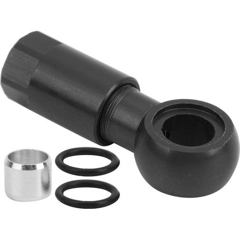 Disque d'huile de vélo en alliage d'aluminium, corps à cinq fils, connecteur à tête olive, conversion de tube d'huile, noir (1/5)