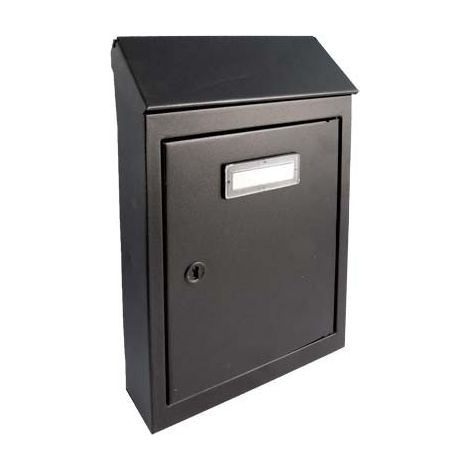 CASSETTA POSTA TRADIZIONE EGIZIA MAXI • ACCIAIO VERN NERO MM 200X60 H.MM 300