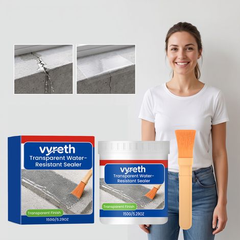 Transparenter, wasserfester Dichtstoff für die alltägliche Rissabdichtung und -reparatur an Wänden und Böden – Tragbarer, transparenter, wasserfester Klebstoff – 150 g × 1 + Pinsel × 1 -- DE (1/5)