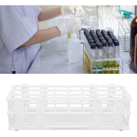 Support de tubes à essai en plastique 24 trous, détachable pour laboratoire, compatible tubes 25x25mm (1/5)