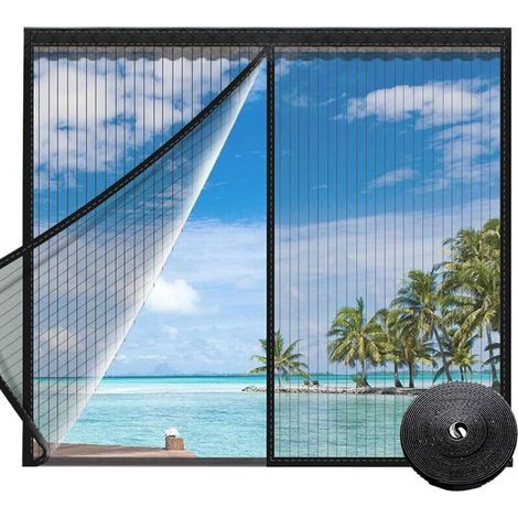 Moustiquaire magnétique pour fenêtre et porte patio, sans perçage, avec protection anti-moustiques (100 x 120 cm) (1/4)