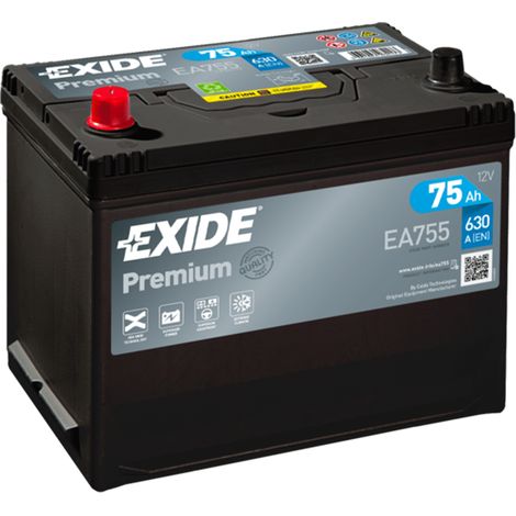Batería de coche Tudor 75Ah EA755 Exide
