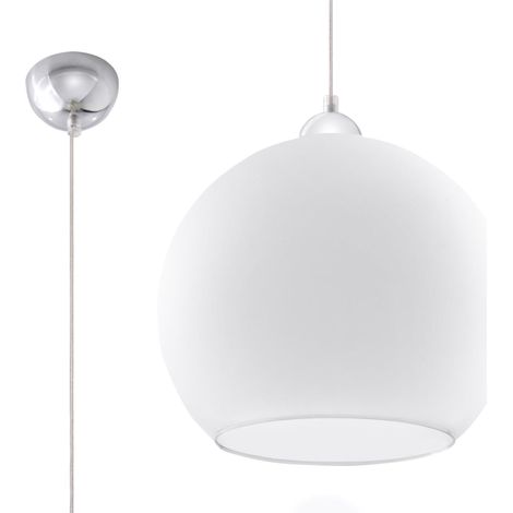 Lámparas colgantes Ball blanco acero/vidrio 1xE27 30cm Sollux (1/10)