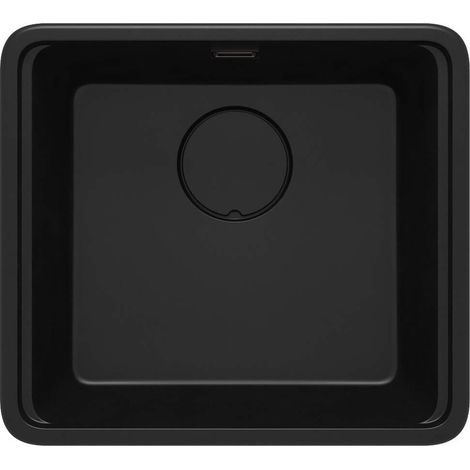 Lavello cucina da incasso in granito con 1 vasca 50x45 cm nero - Mira