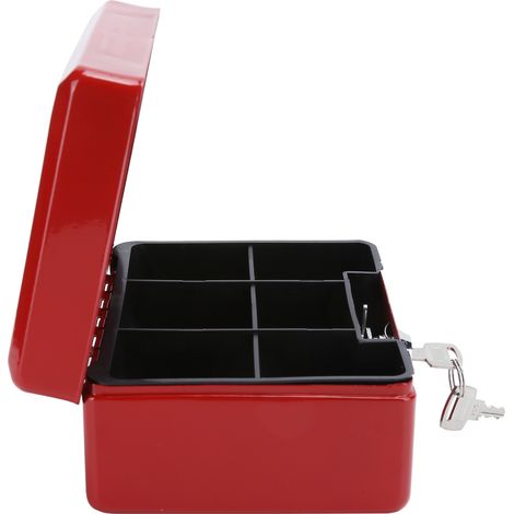 Coffre-fort portable 6 pouces avec serrure à clé pour argent, bureau et maison