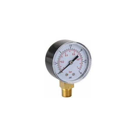 Manomètre D'aspiration 2 Pouces, Manomètre à Vide pour Compresseur D'air, Eau, Huile, Gaz, 1/4 NPT, Montage Inférieur MF (1/4)