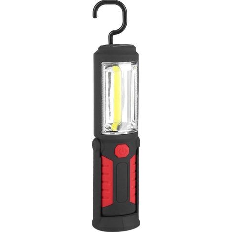 Lampe de Travail LED Rechargeable avec Magnétique Lampe de Torches de LED 2200mAh COB LED 500Lm 3W pour Auto Garage Atelier Camping Bricolage(Red)
