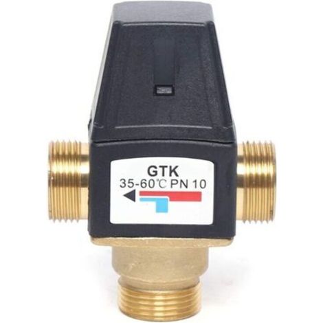 Mélangeur d'eau froide/chaude professionnel en laiton, robinet mitigeur thermostatique DN20 filetage mâle 3 voies en laiton pour système de douche chauffe-eau solaire contrôle de la te (1/5)
