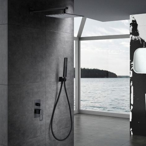 IMEX - columna ducha empotrada con grifo negro (1/5)