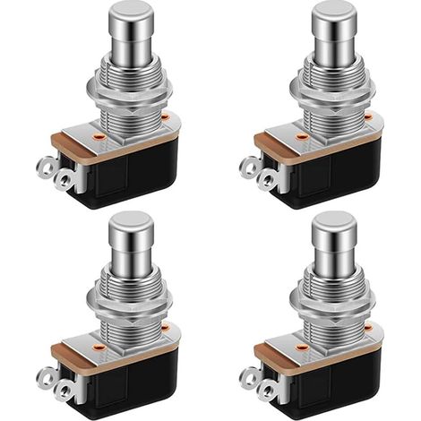 4 pièces SPST 2 Broches Bouton Poussoir Momentané Doux au Toucher Pédale de Guitare Electrique Interrupteur au Pied Off (on)