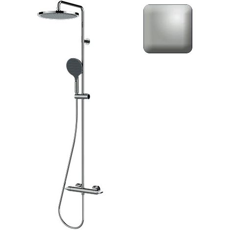 Mitigeur kit colonne de douche murale thermostatic nickel satiné Apice - Bossini L10505094 (1/2)