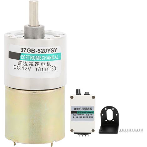 Moteur à réduction CC miniature, faible vitesse, avec support CW/CCW pour machine-outil CNC XD-37GB520, 30 tr/min (1/5)
