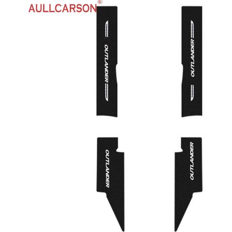 (Lot de 4 pièces) Pour Mitsubishi Outlander 2022,2023 et 2024 : protections de seuil de porte en cuir,autocollants et bandeaux en fibre de carbone (1/3)