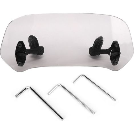 Windschutzscheibenverlängerung für Motorräder, verstellbare Windschutzscheibenerhöhung, Wind- und Regenschutz mit zusätzlichem Spoiler (Hellbraun) - Crezuo