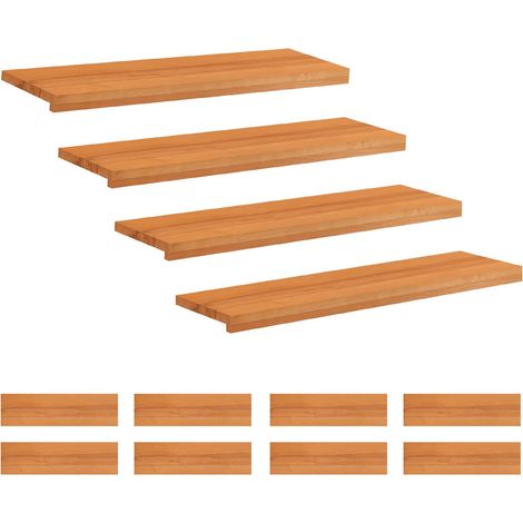 Treppenstufen 12 stk. 90 x 30 x 2 cm Hellbraun Massivholz Buche vidaXL (1/5)