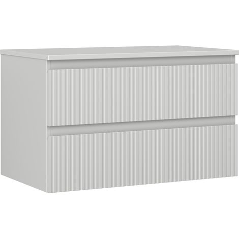 Mexen Rivel mueble de ba帽o bajo el lavabo 80 cm con encimera, 2 cajones, ranurado, gris mate - 91A20-08047-2-BFFC62 (1/5)