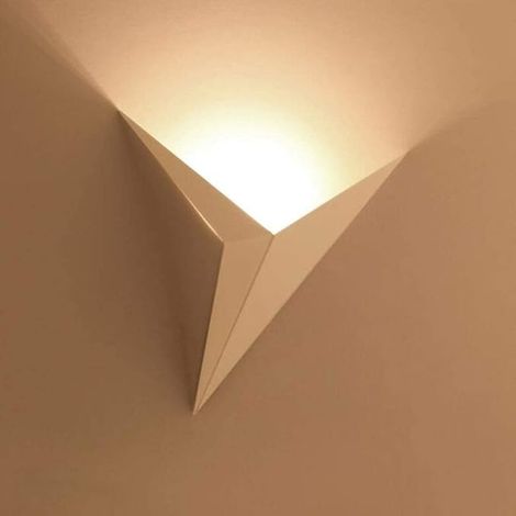 LYCXAMES -- Applique Murale Interieur LED 3W, Créatif Triangle Forme Blanche Lampe Murale 3000K Blanc Chaud Moderne Métal Luminaire Mural Pour Chambre Salon Escalier Couloir (Blanc) (1/5)