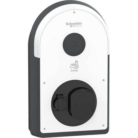 Borne de recharge EVlink Pro AC - 1PH - 7,4 kW - 32 A - 1 prise T2S + 1 prise TE - Compteur MID - EVB3S07N4EAM - Schneider